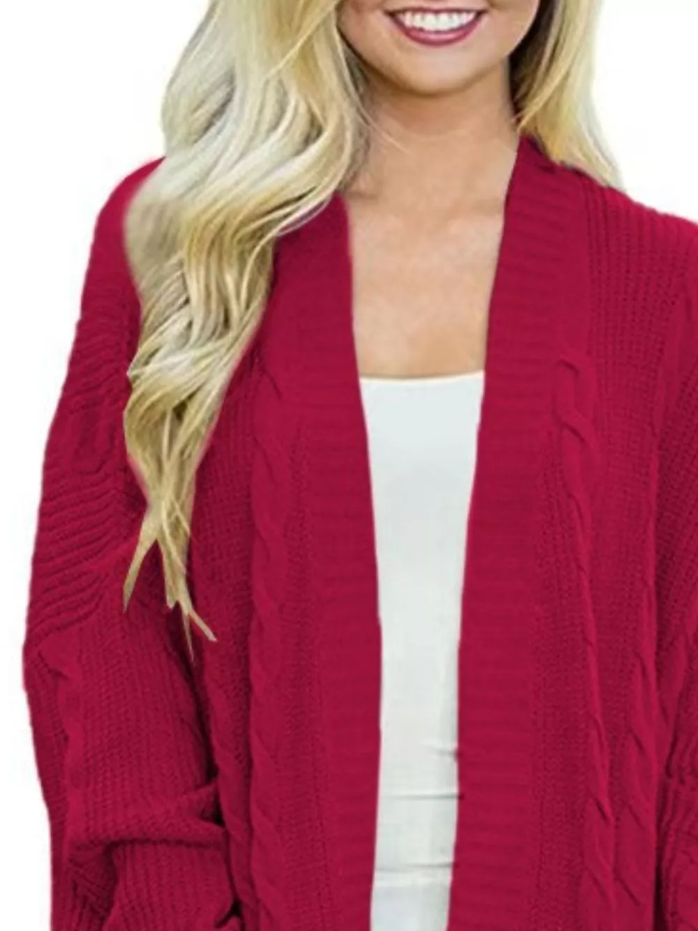 Chunky Knit Open Front Cardigan, image 4