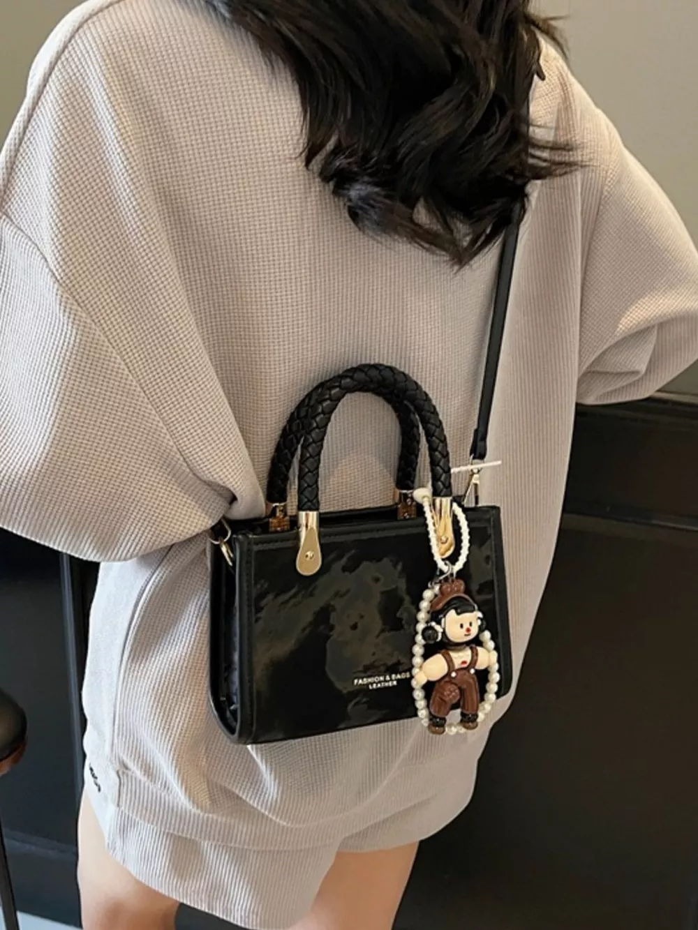 Braided Handle Crossbody Bag, image 3