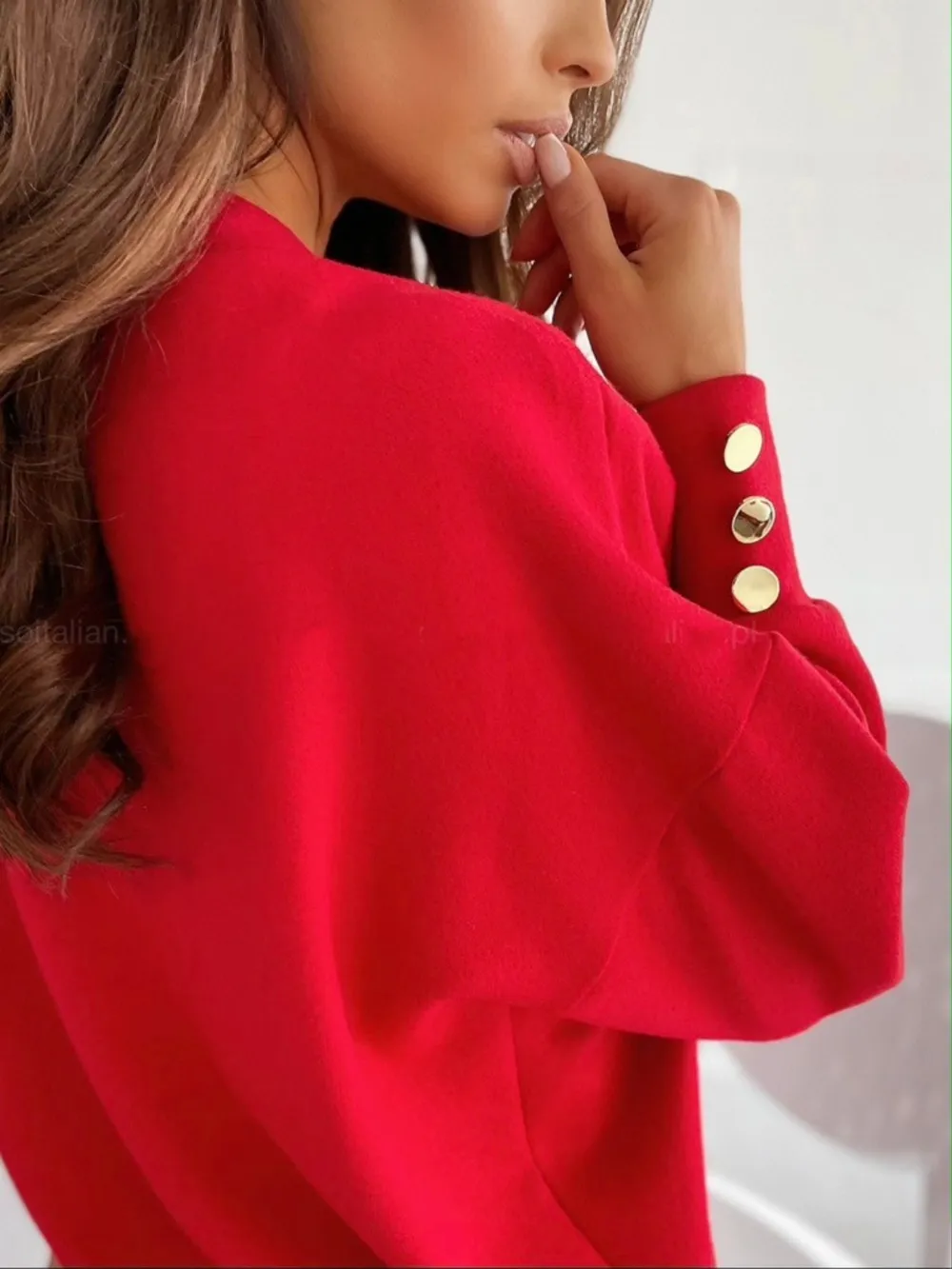 V-Neck Long Sleeve Sweatshirt, image 4