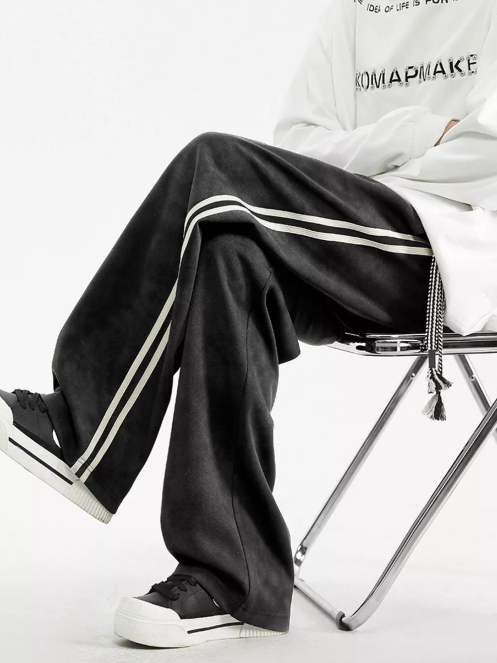 Men's Plus Size Drawstring Loose Fit Pants, image 5