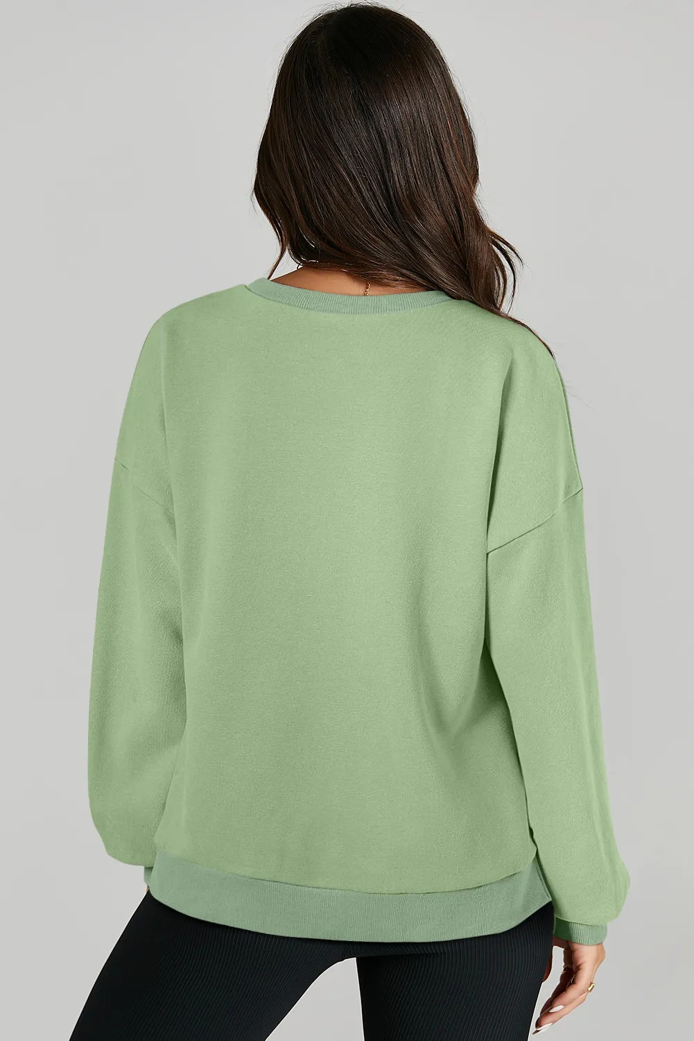 High-Low Round Neck Long Sleeve Sweatshirt, image 13