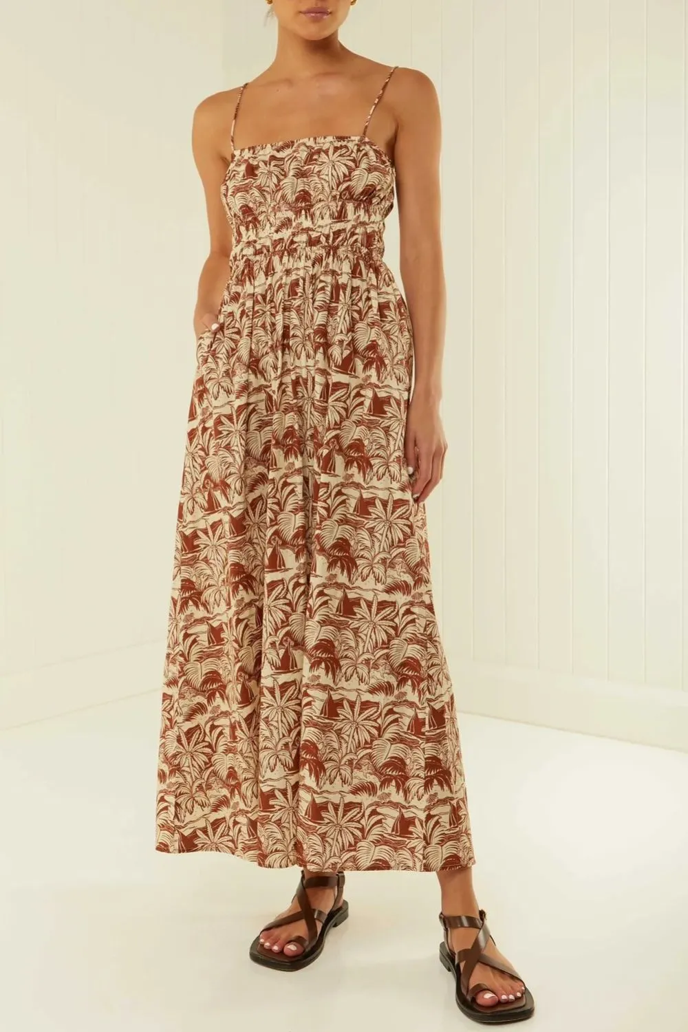 Printed Square Neck Cami Dress