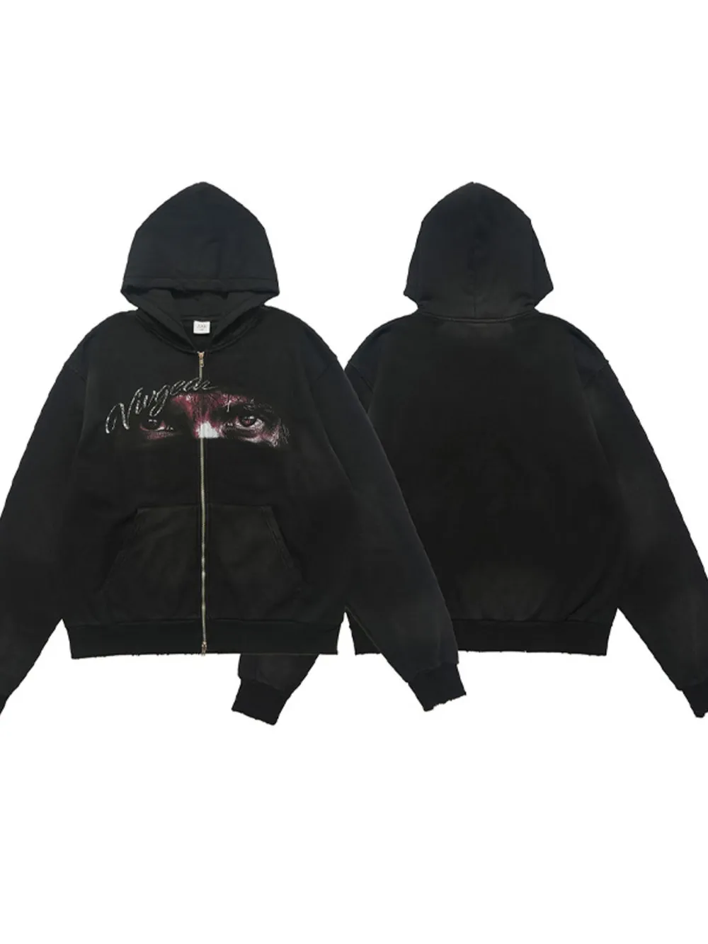 Men's Graphic Zip-Up Hoodie with Pockets, image 6