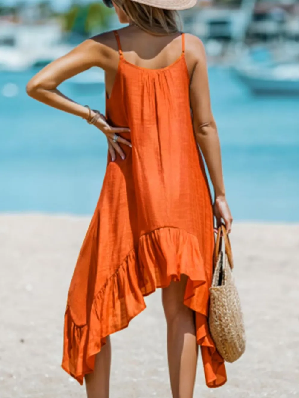 Ruffled Scoop Neck Sleeveless Dress, image 3
