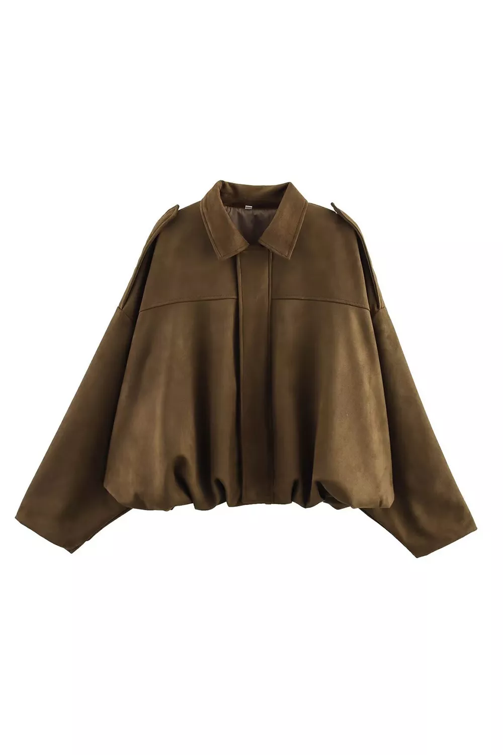 Collared Neck Dropped Shoulder Jacket, image 8