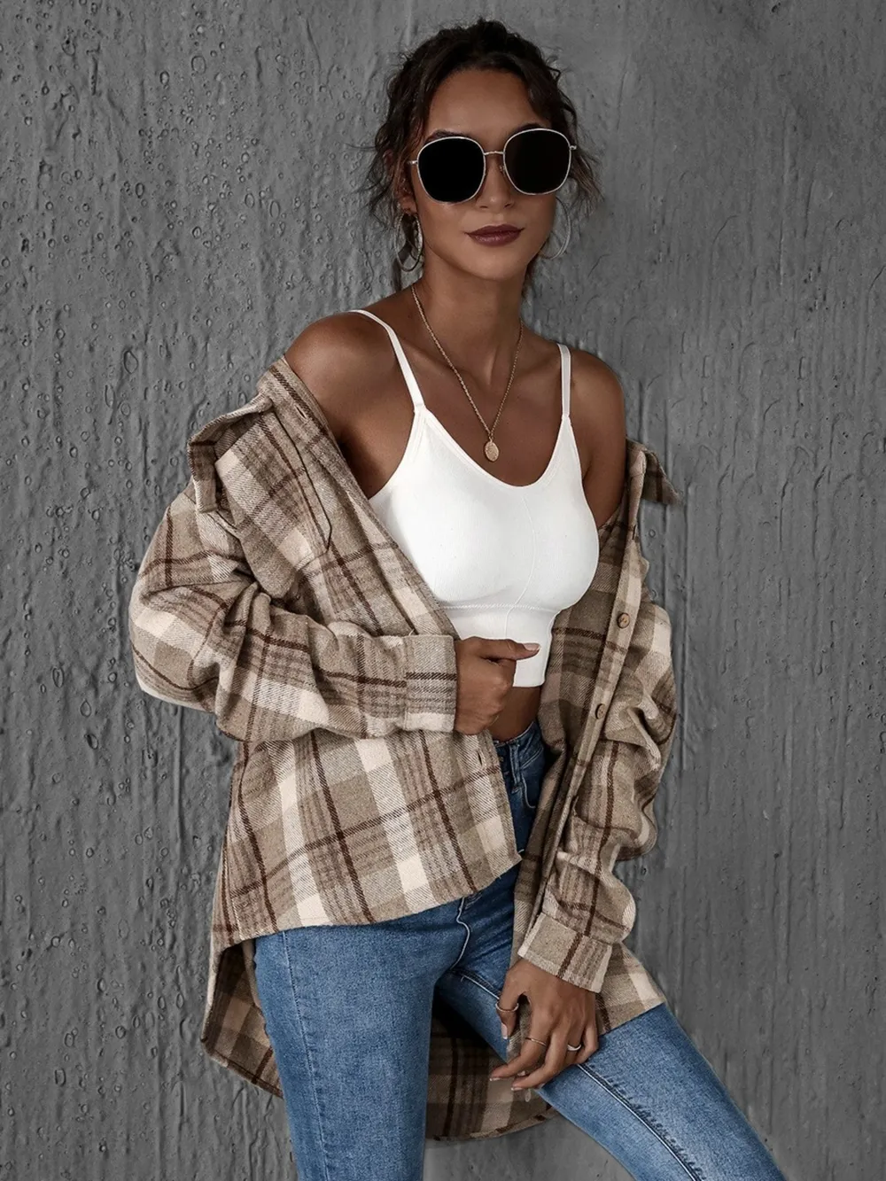 Plaid Button-Up Long Sleeve Shirt, image 12