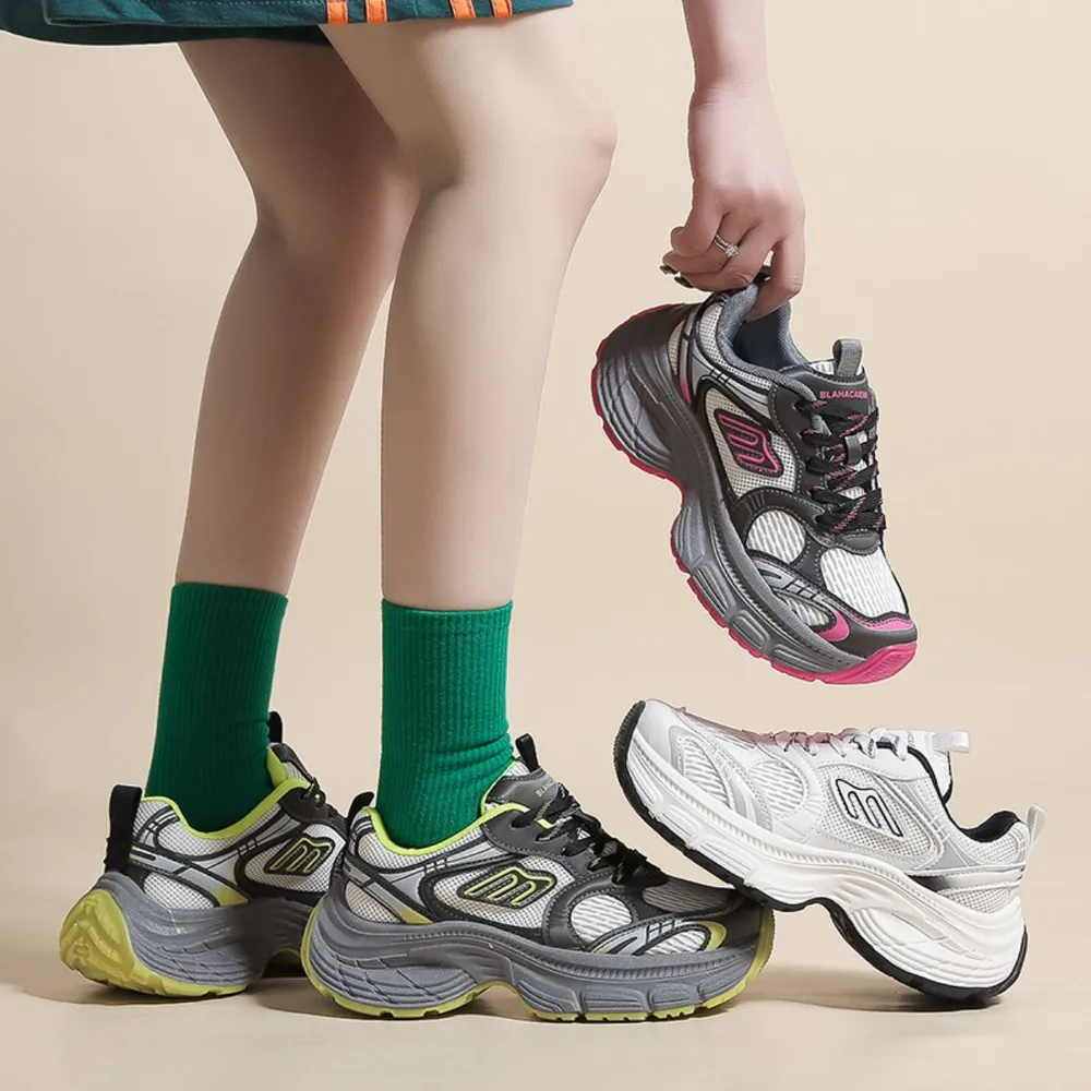 Letter Lace-Up Round Toe Athletic Shoes, image 3
