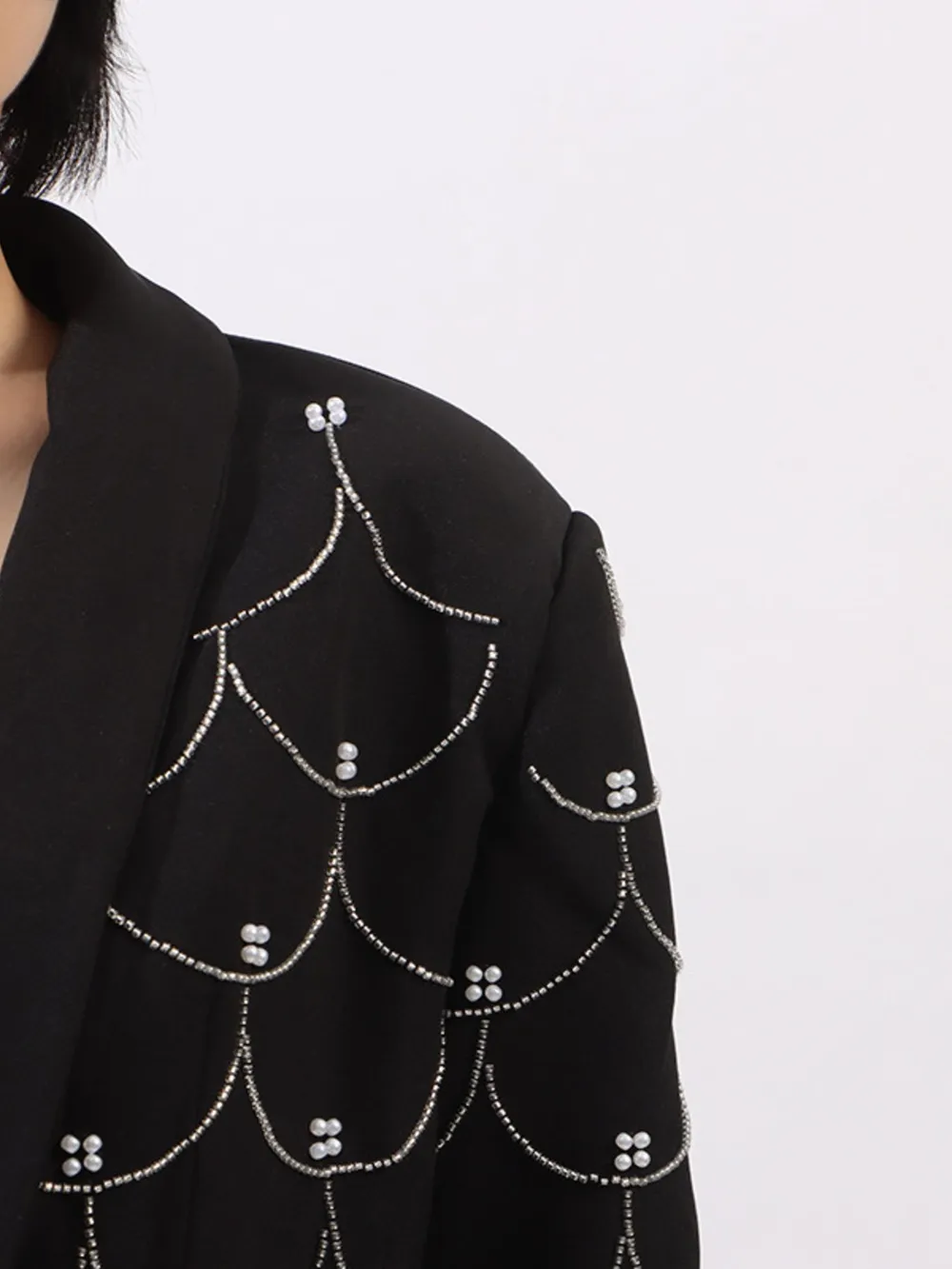 Pearl Detail Long Sleeve Blazer, image 9