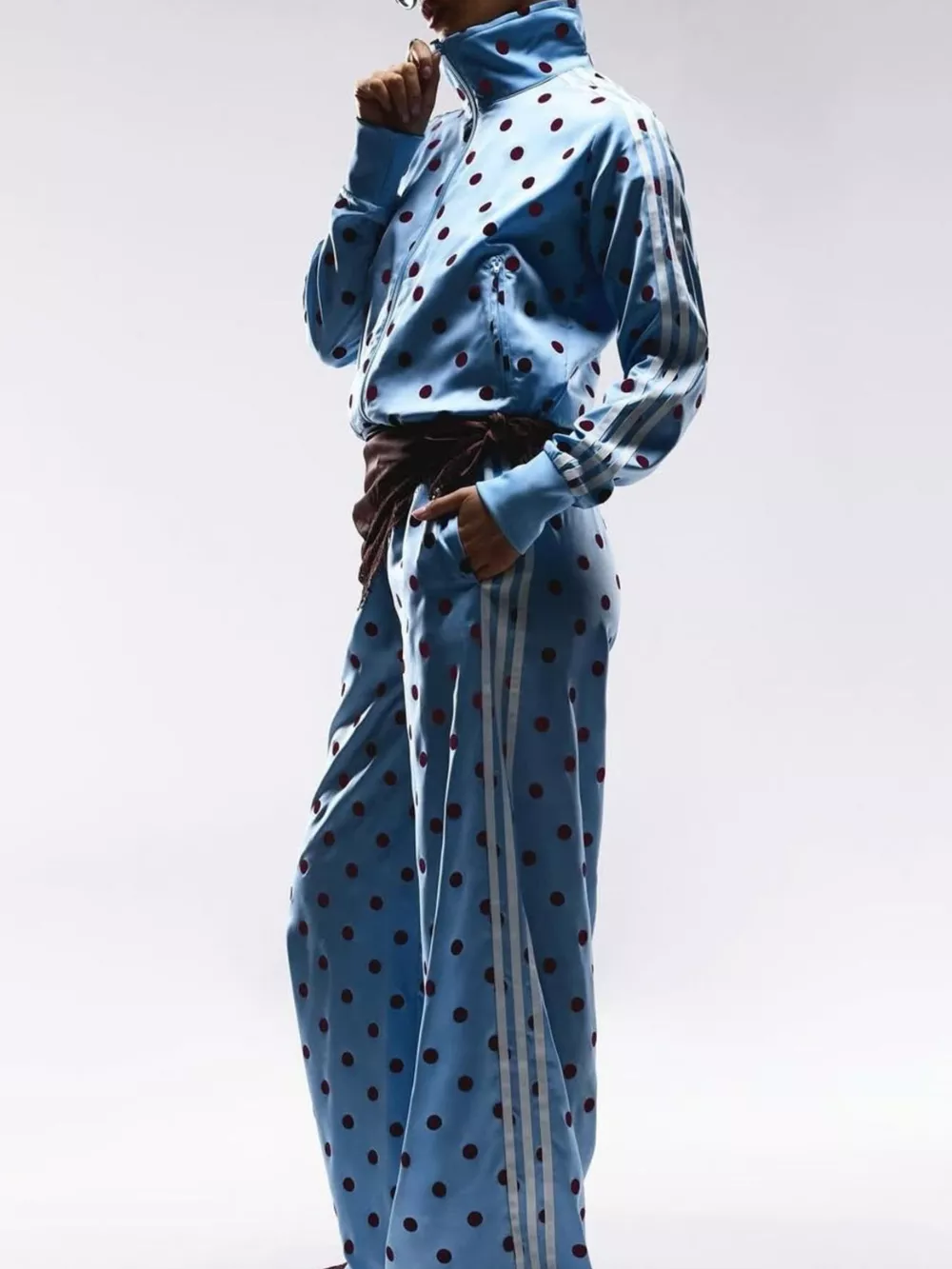 Polka Dot Side Striped Outerwear and Pants Set, image 12