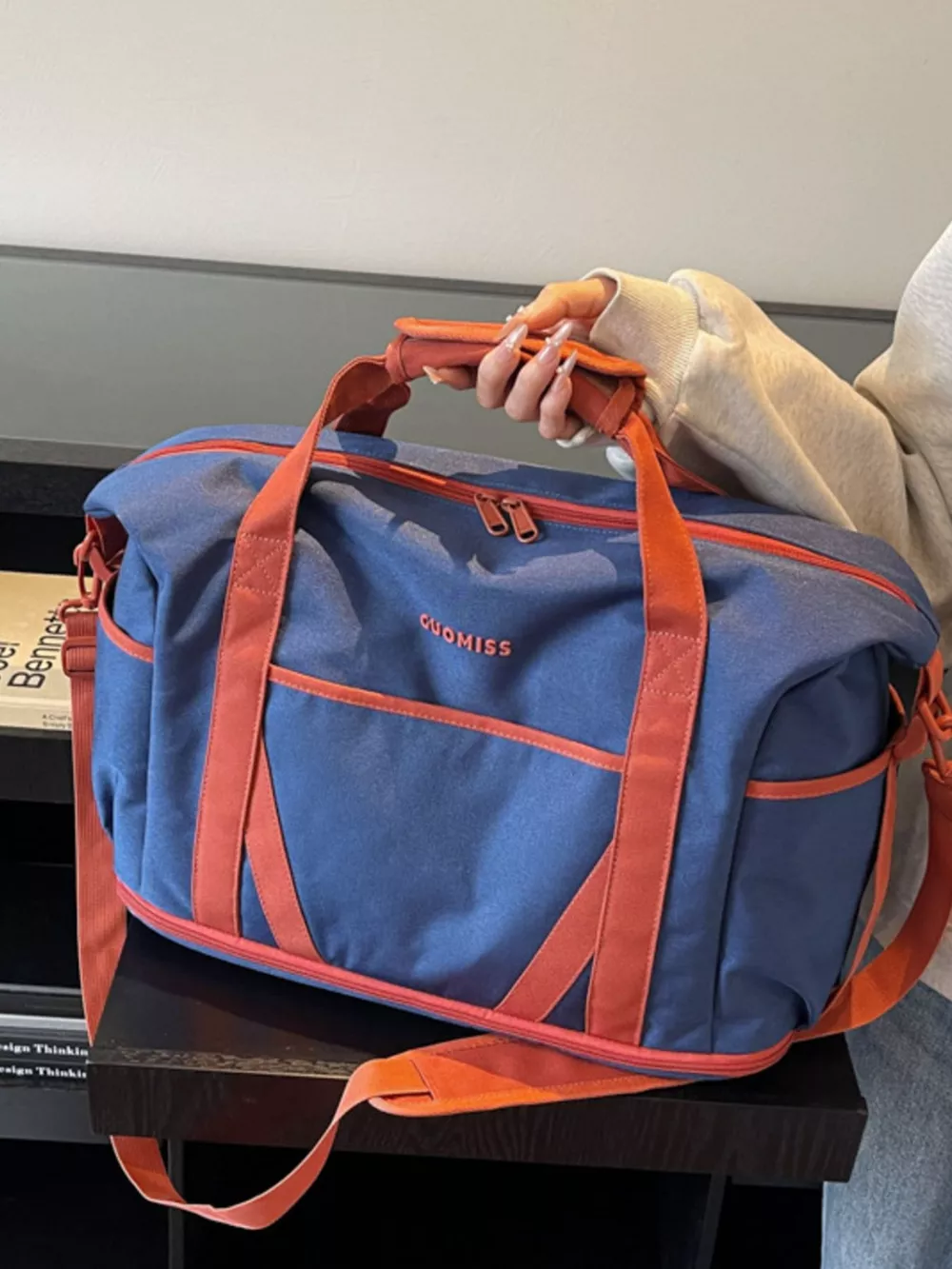 Contrast Oxford Cloth Travel Bag, image 6