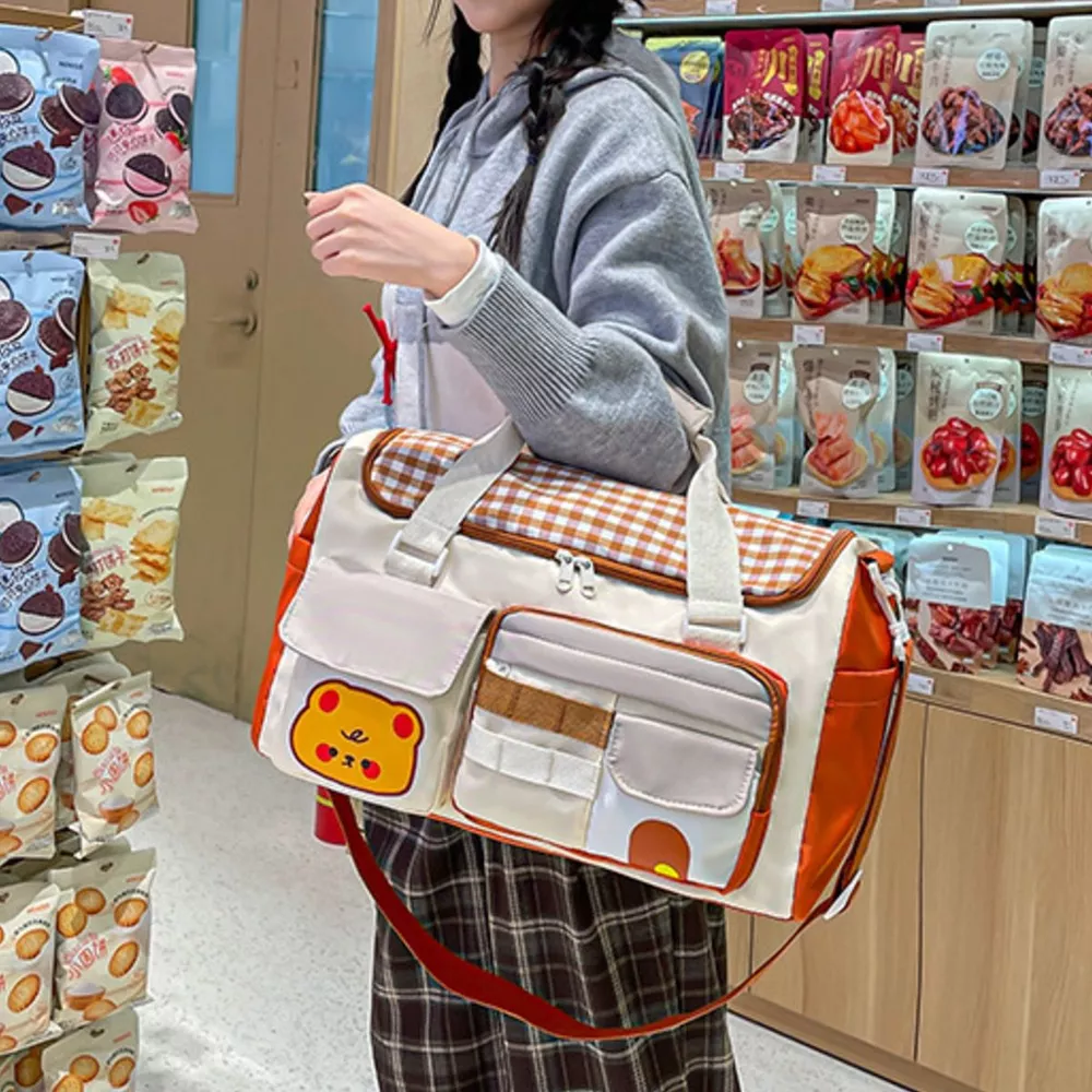 Cartoon Bear Pattern Travel Bag, image 7