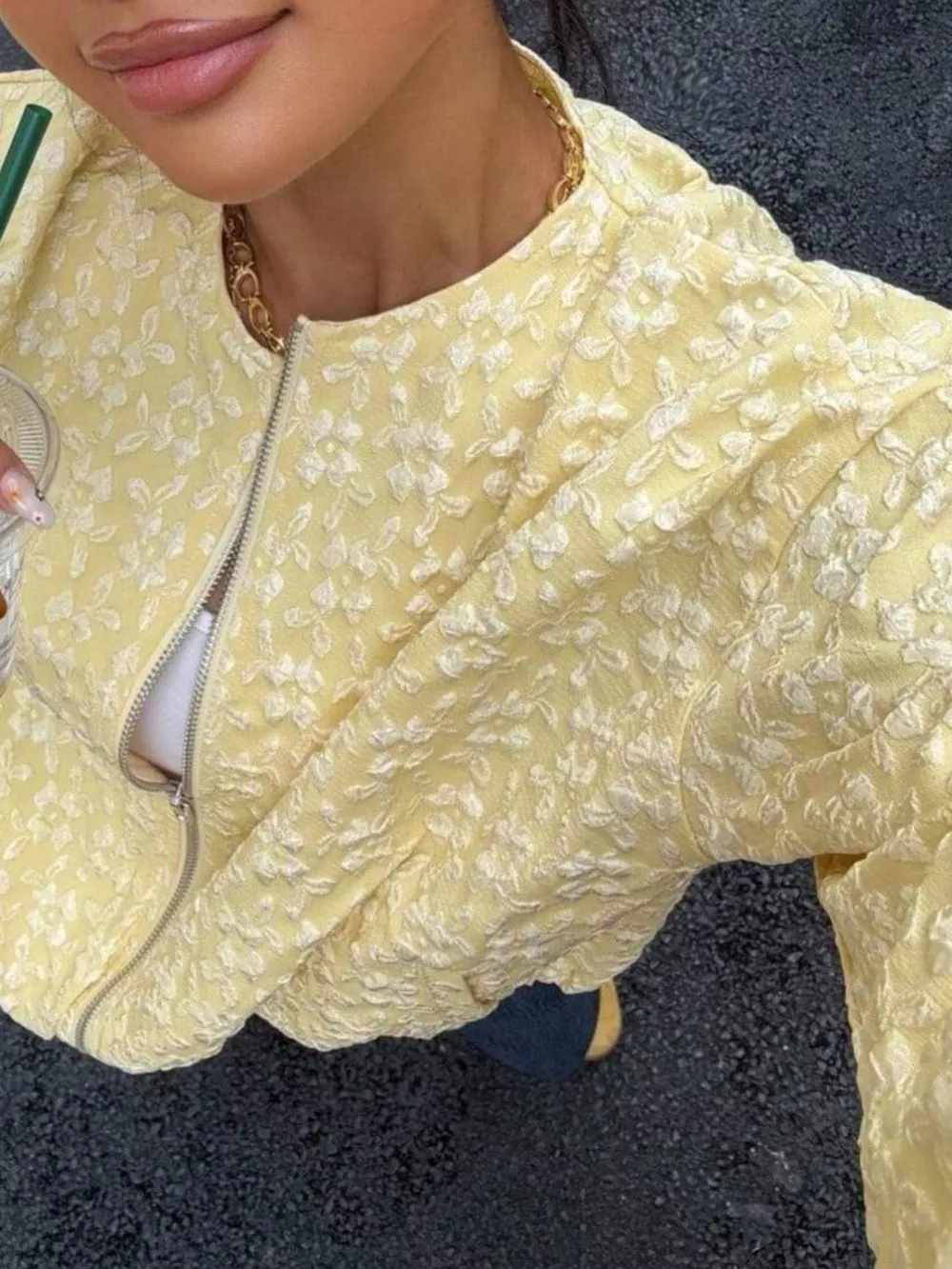 Textured Zip Up Jacket, image 2