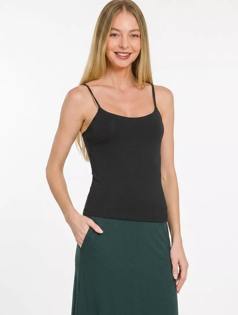 Double Layered Round Neck Spaghetti Cami, image 3