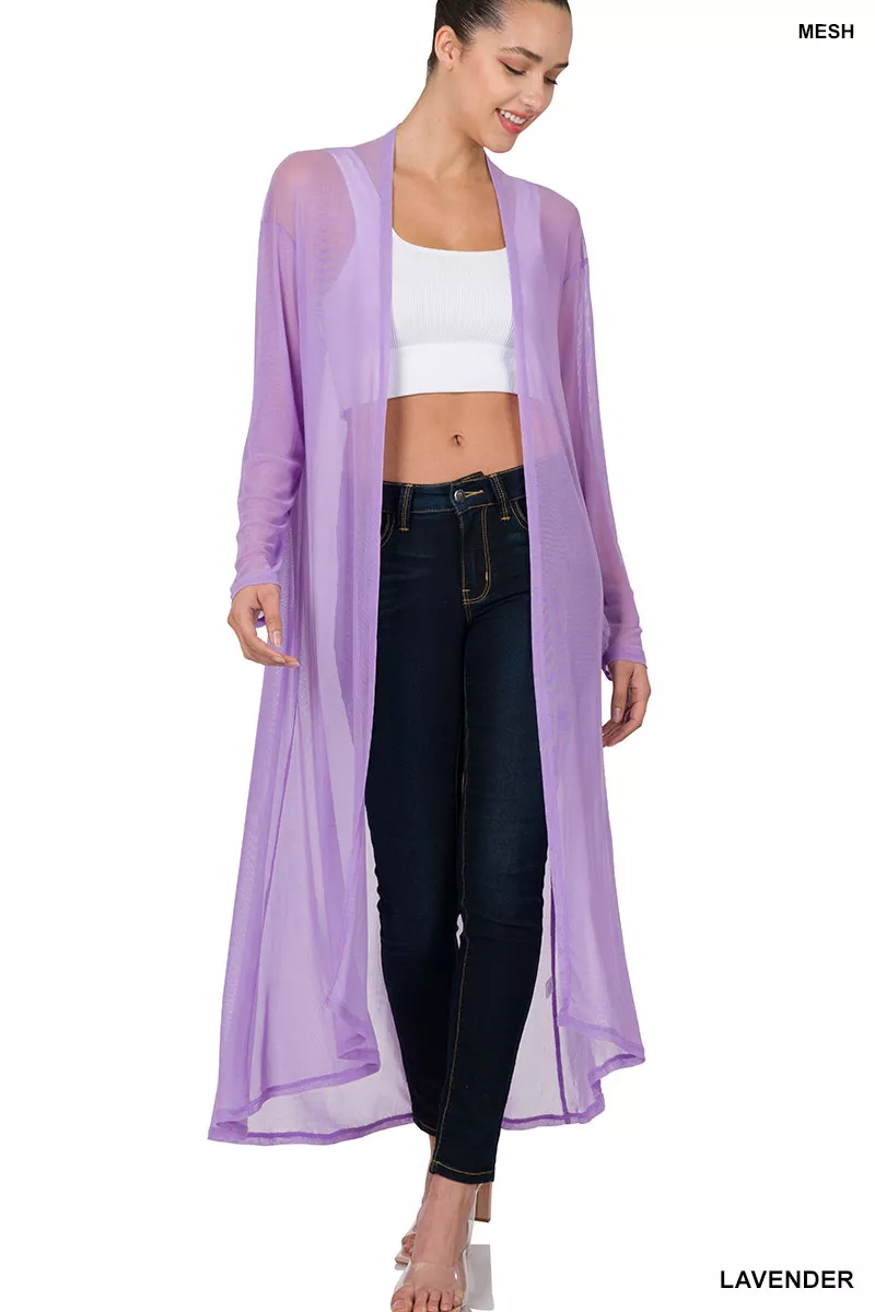 Mesh Open Front Cardigan, image 6