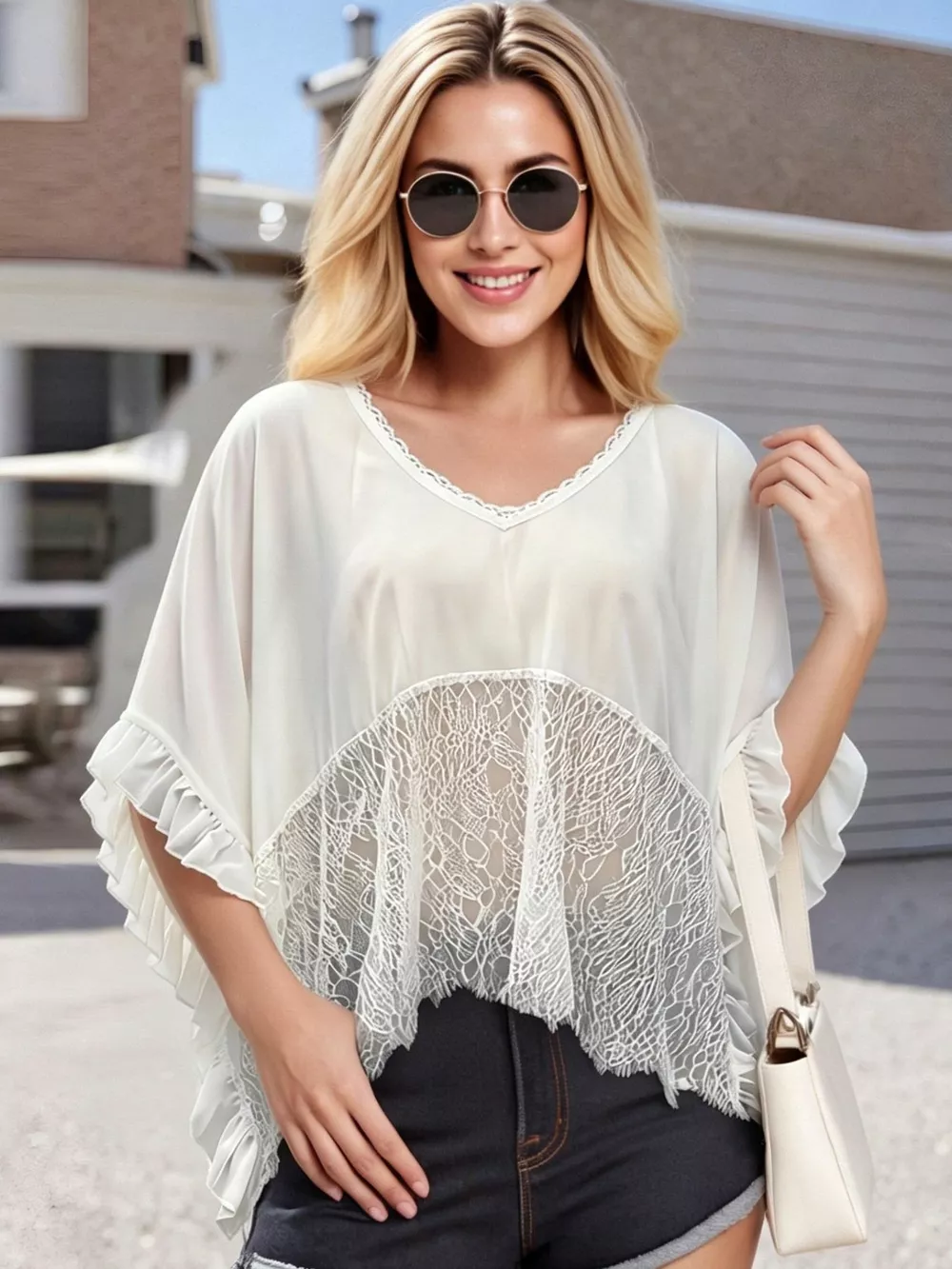 Lace Trim Flowy Cover-Up, image 6