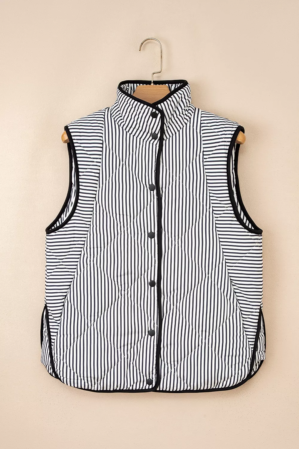 Striped Quilted Vest Coat, image 7