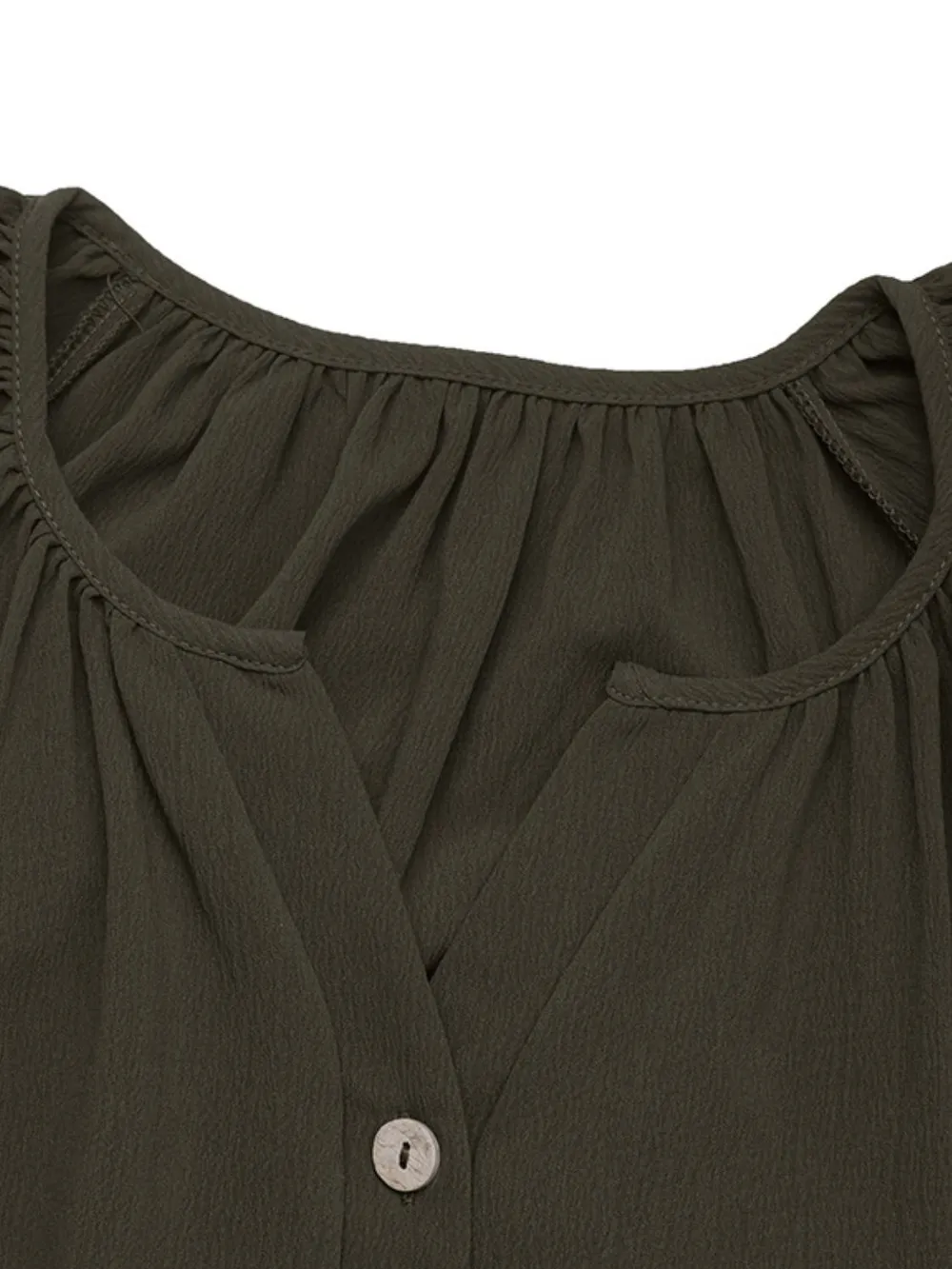 Button Front Balloon Sleeve Dress, image 3