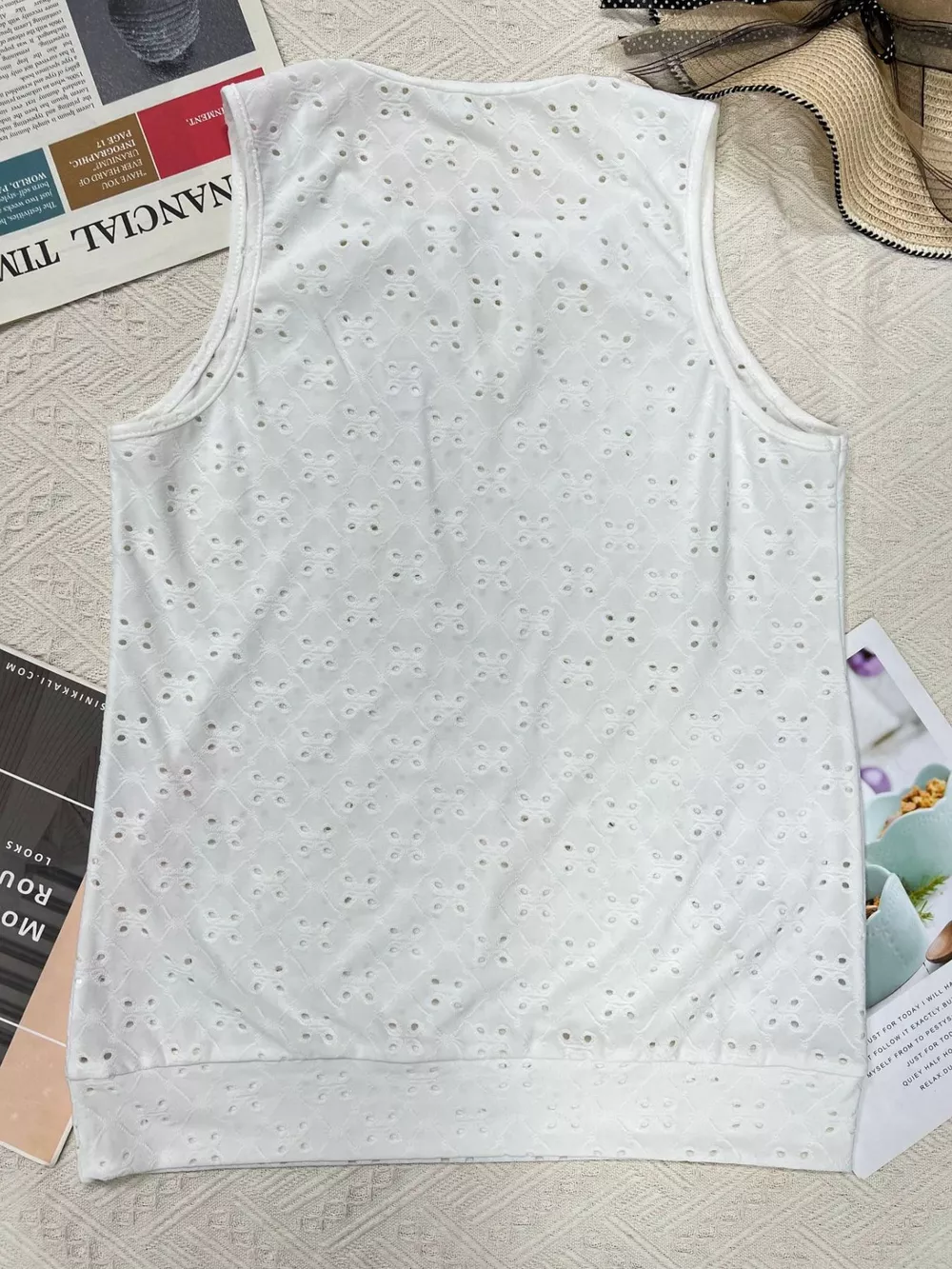 Eyelet Round Neck Cami, image 6