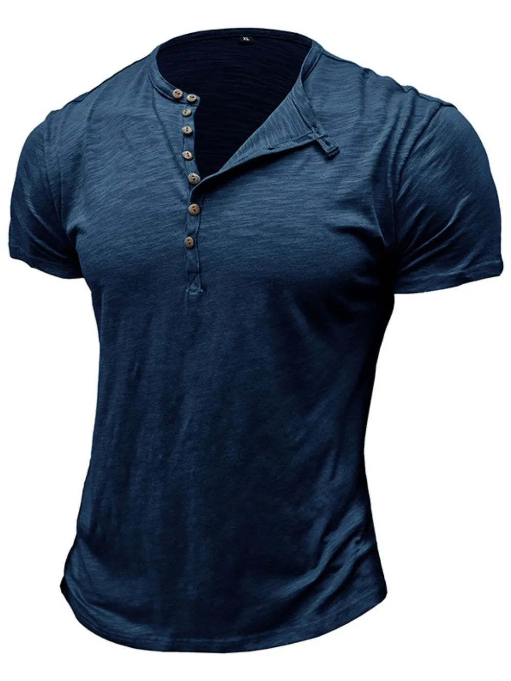 Men's Casual Henley Short Sleeve Button Top, image 6