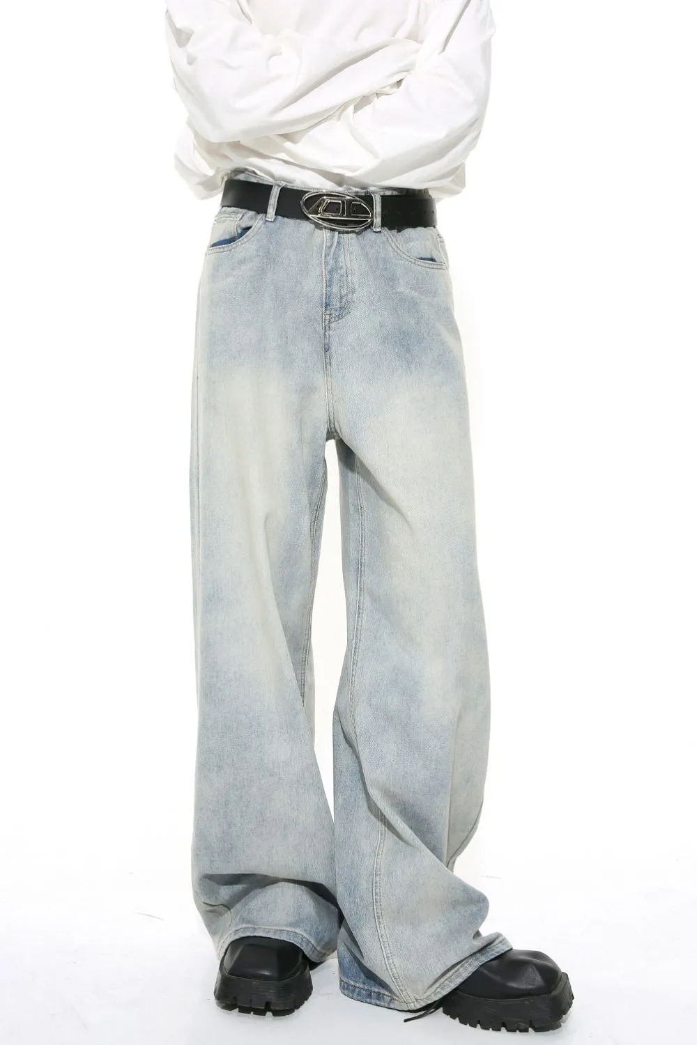 Washed Straight Leg Jeans, image 4