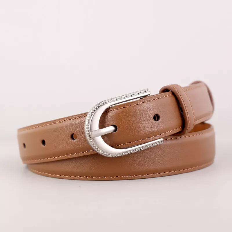 Leather Belt with Rhinestone Buckle, image 4