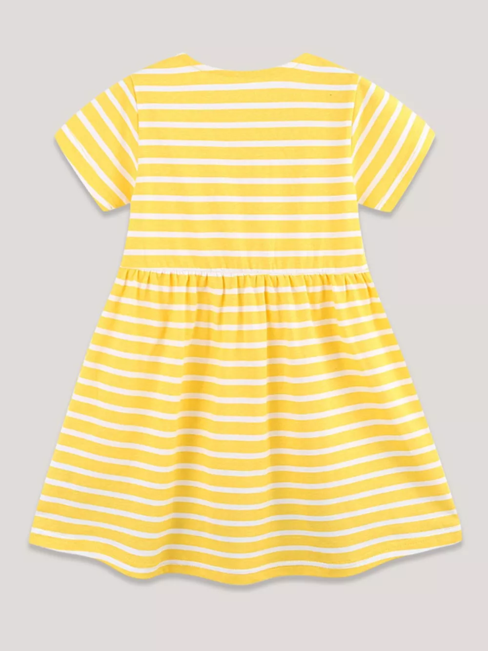 Children's Striped Bunny Embroidered Button-Front Dress, image 6