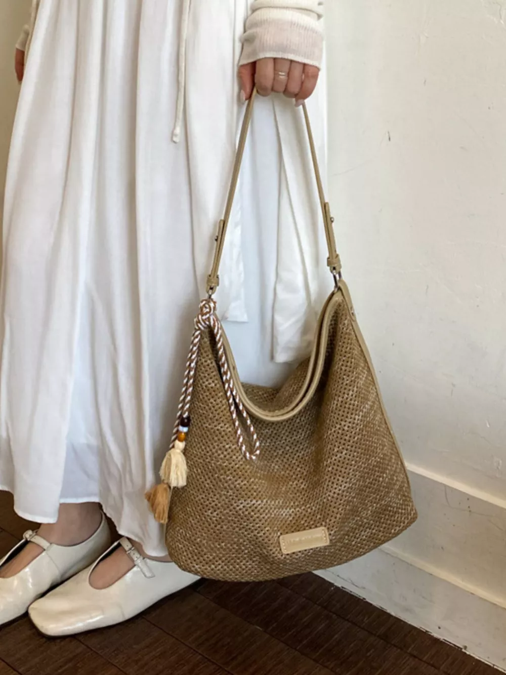 Tassel Woven Crossbody Bag, image 6