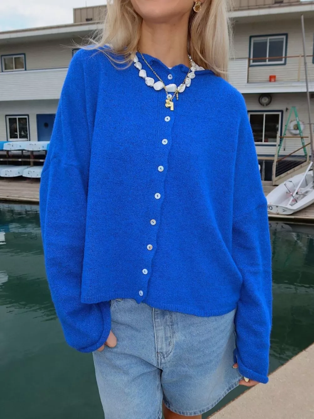 Button-Down Dropped Shoulder Cardigan, image 14