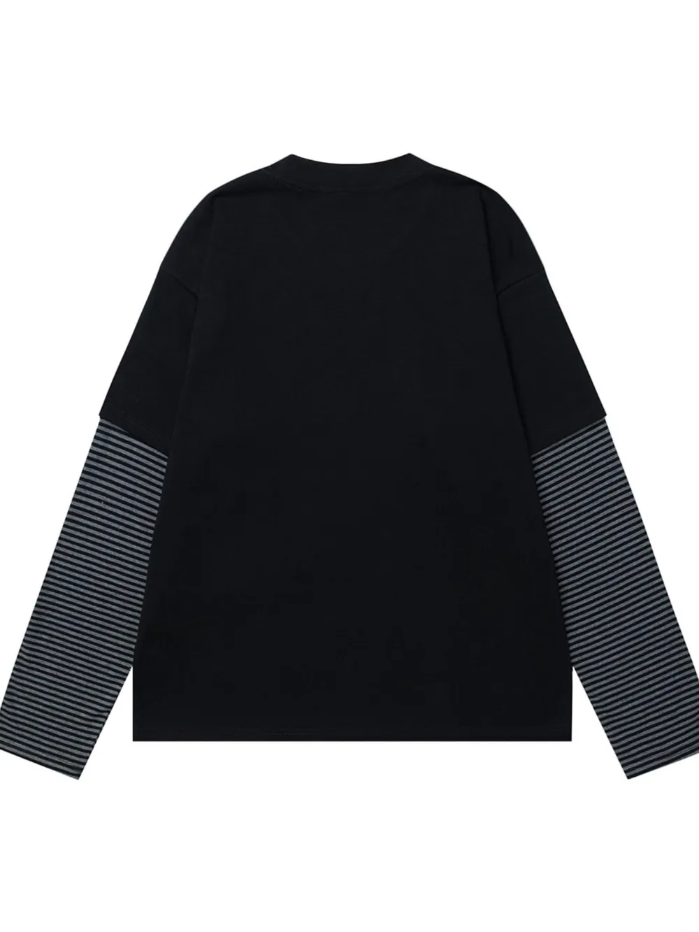 Men's Graphic Round Neck Striped Sleeve T-Shirt, image 2