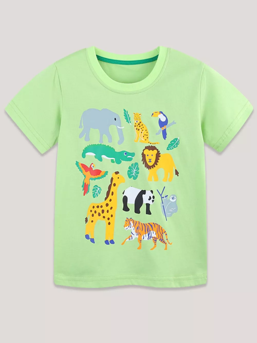 Children's Animal Print Round Neck T-Shirt