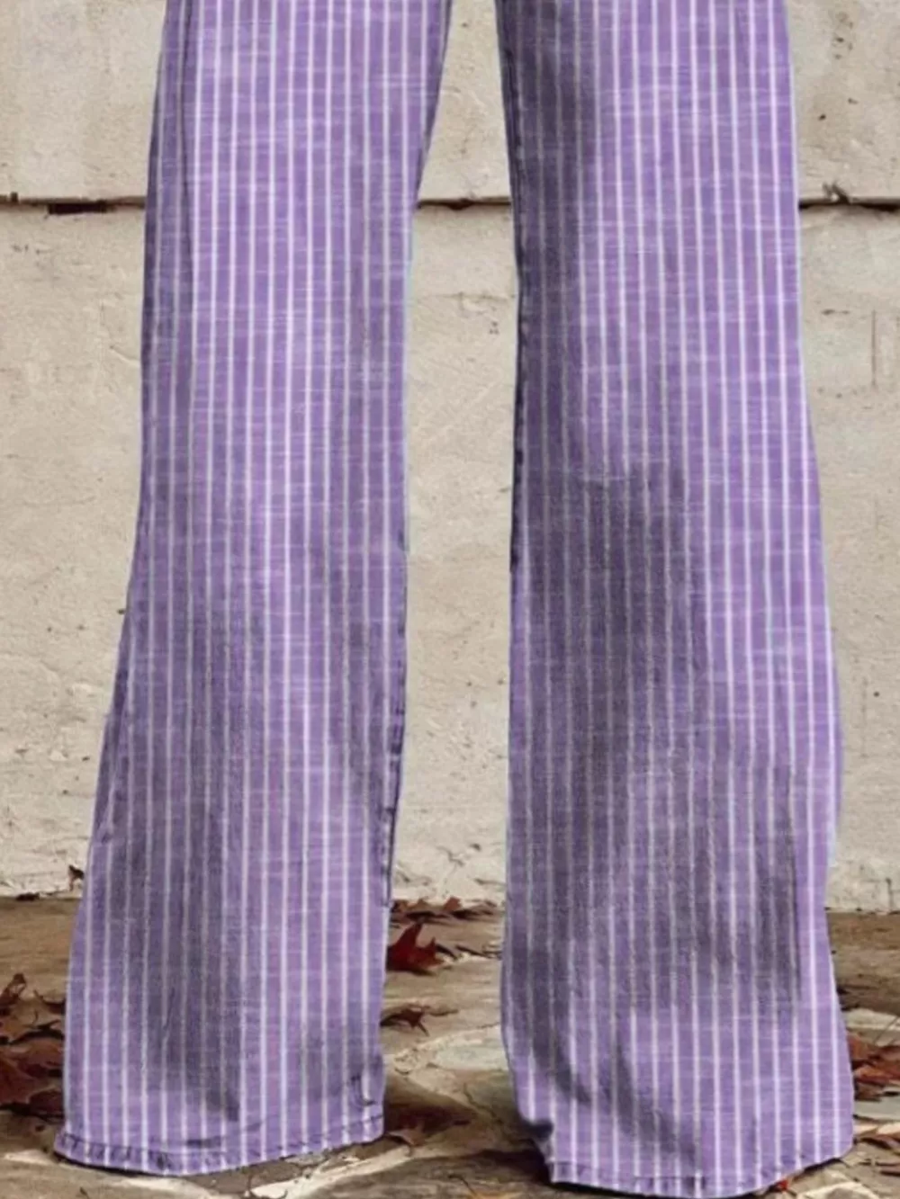 Striped High-Waisted Wide Leg Jeans, image 4