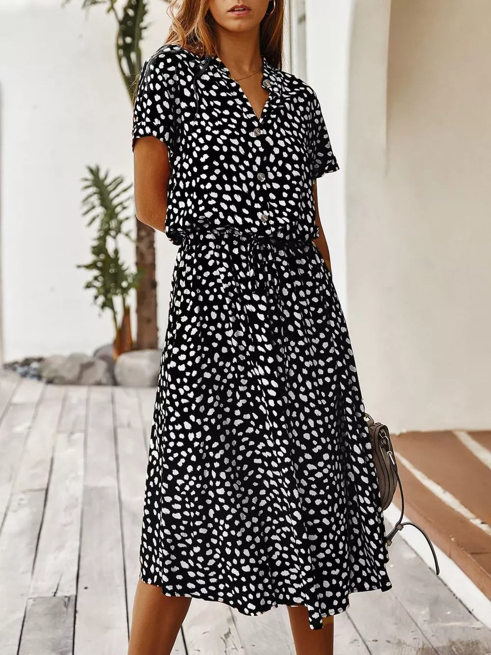 Animal Print Short Sleeve Dress, image 6
