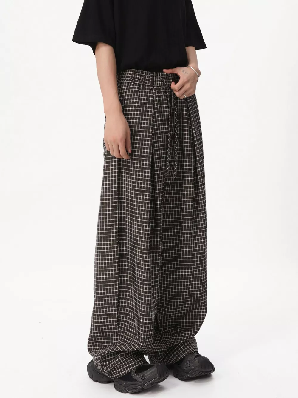 Men's Plaid Wide-Leg Pants, image 3