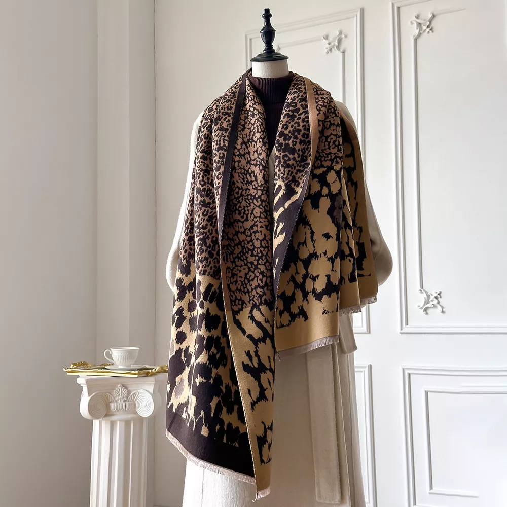 Leopard Print Winter Scarf, image 3