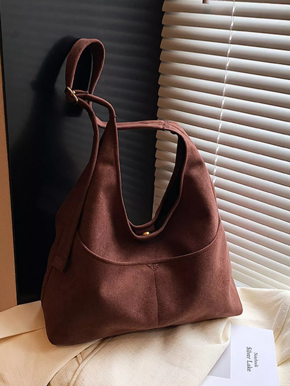 Minimalist Suede Shoulder Bag, image 23