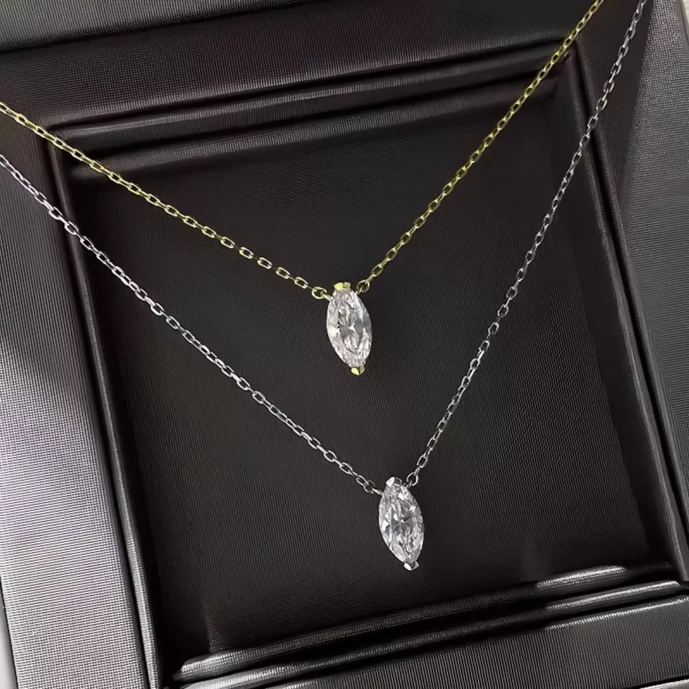 925 Sterling Silver Zircon Pendant Necklace, image 3