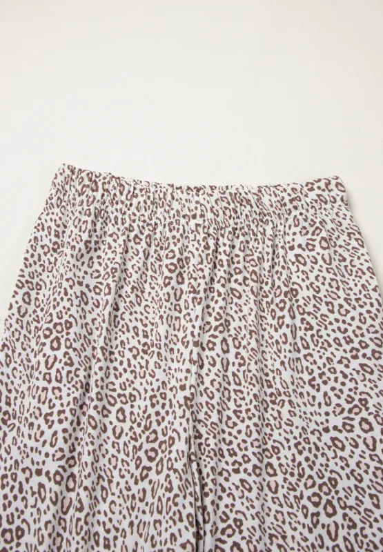 Leopard Button Down Long Sleeve Top and Pants Lounge Set, image 2