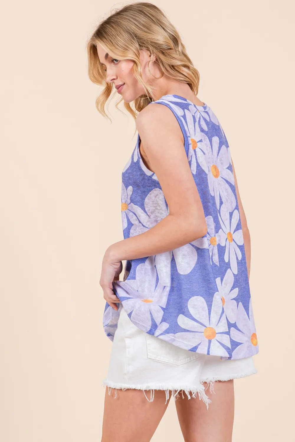 Floral Round Neck Tank, image 2