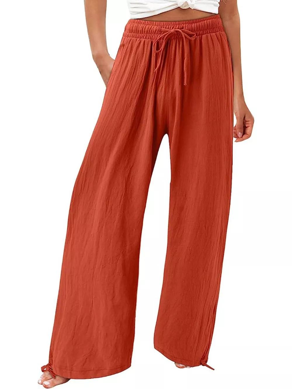 Full Size Wide Leg Pants with Drawstring Waist Plus Size, image 16