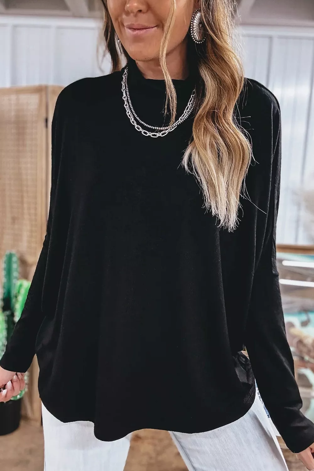 High Neck Long Sleeve Top, image 2