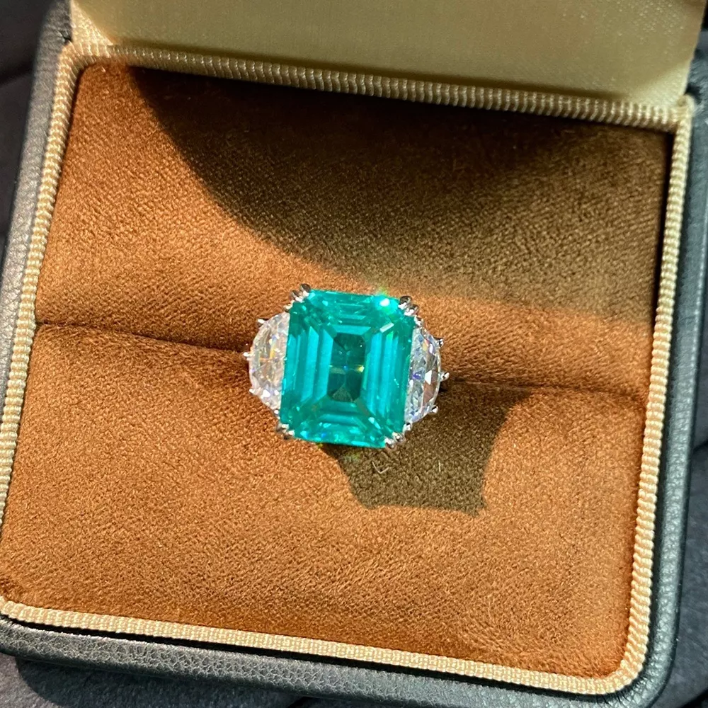 925 Sterling Silver Zircon Geometric Ring, image 5