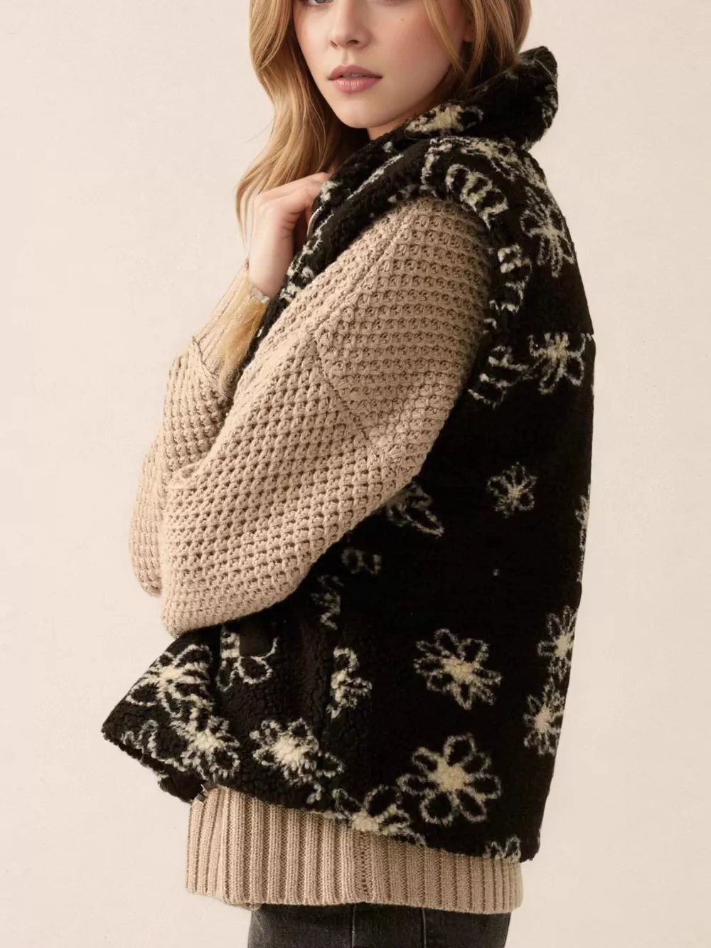Zip Up Vest Coat with Pockets, image 3