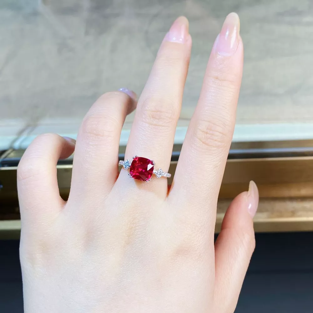 925 Sterling Silver Zircon Geometric Ring, image 4