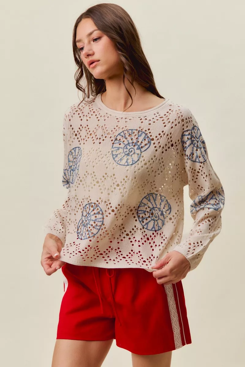 Seashell Lightweight Sweater Top, image 14