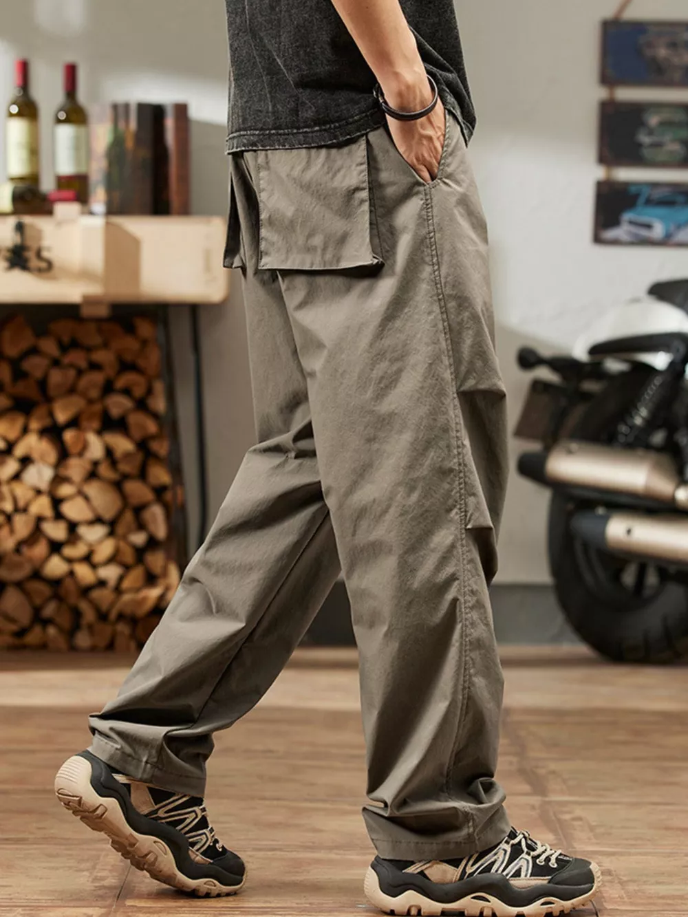 Men's Plus Size Casual Relaxed Fit Drawstring Pants, image 7