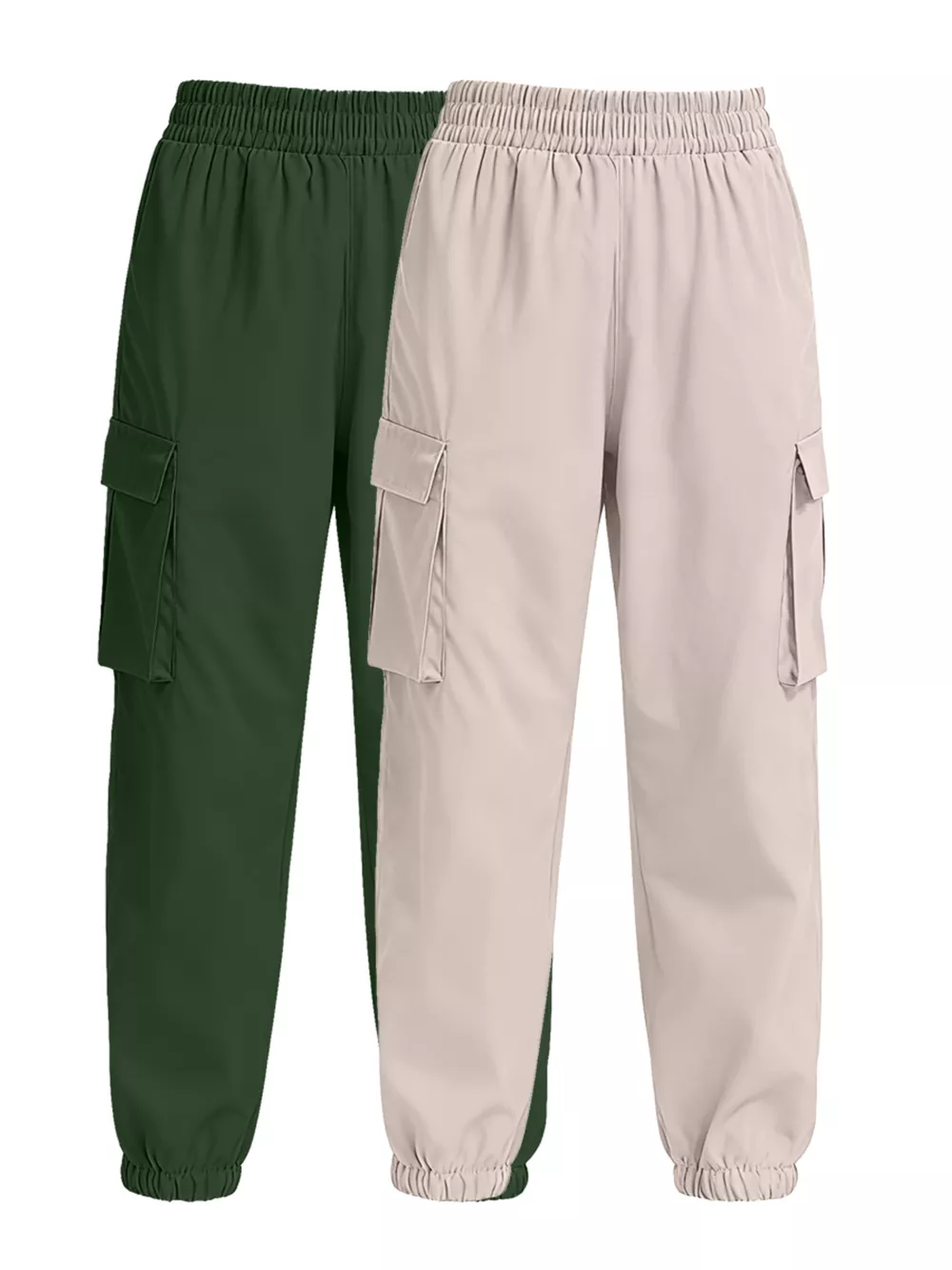 2 Piece Elastic Waist Cargo Pants, image 7