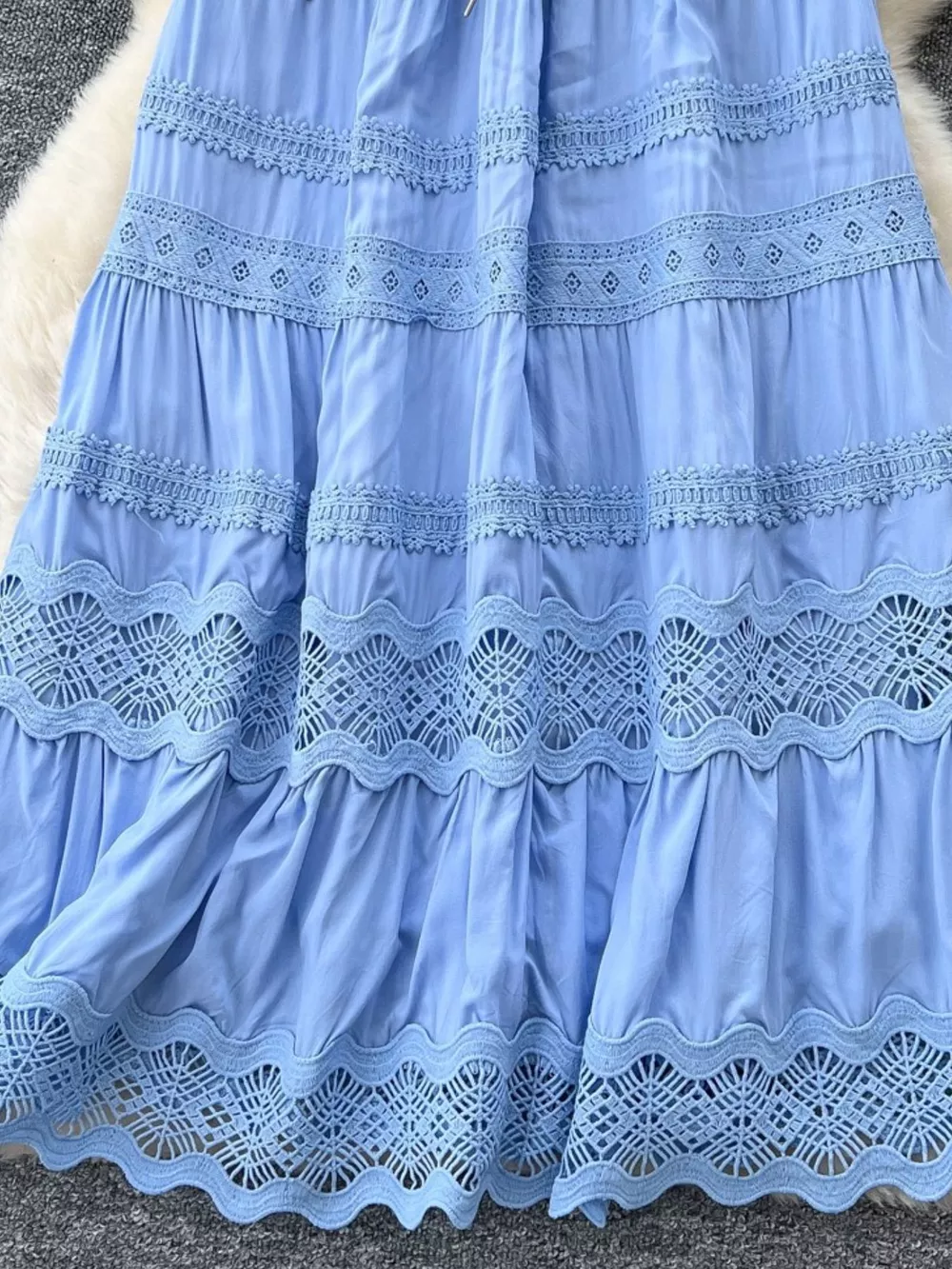 Drawstring Lace Tiered Skirt, image 12