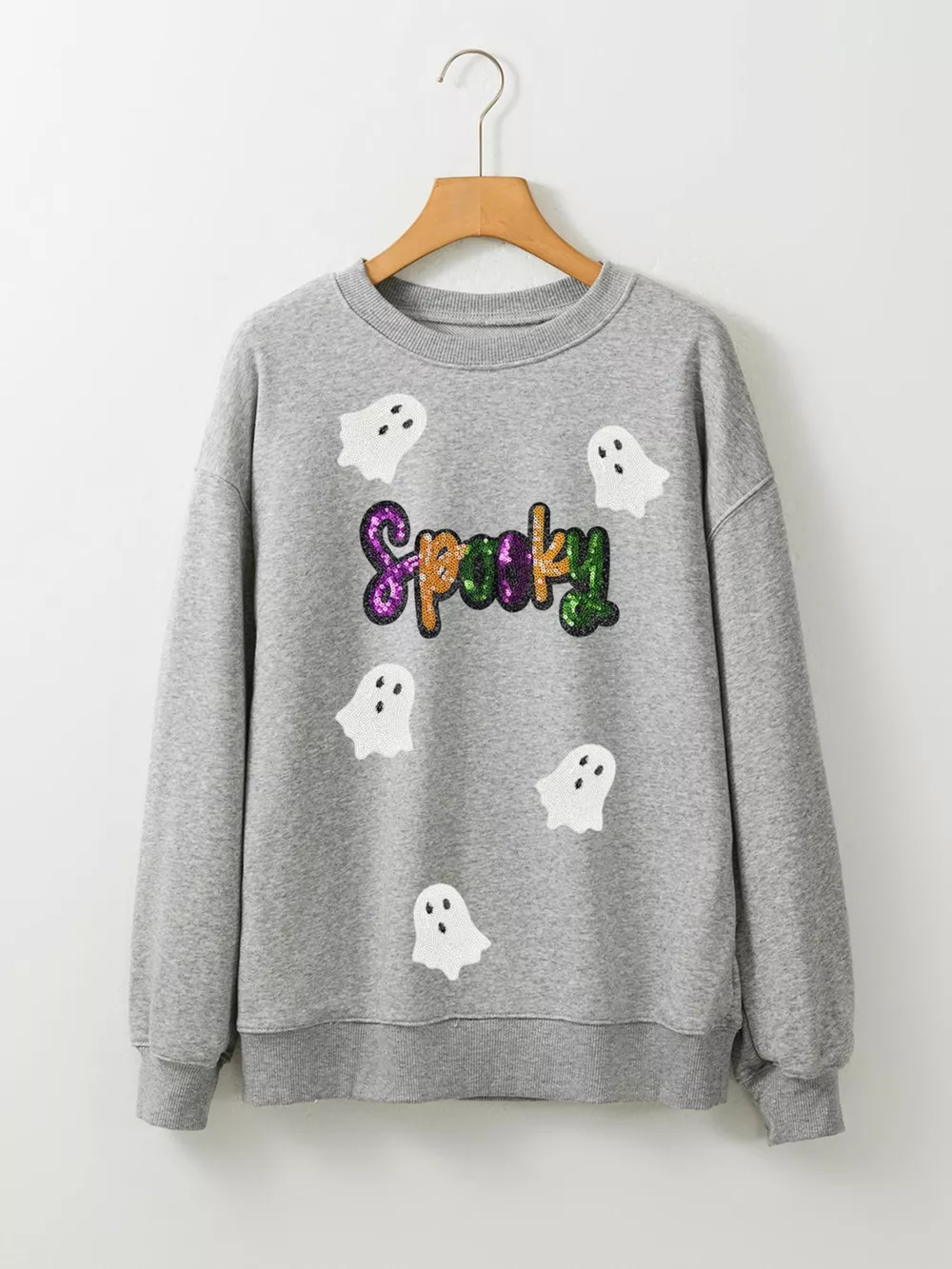 Halloween Spooky Ghost Sequin Sweatshirt, image 3