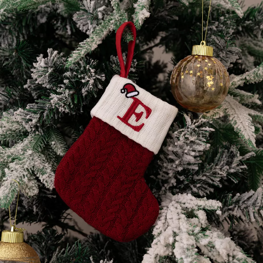 Cable-Knit Contrast Christmas Stockings, image 11