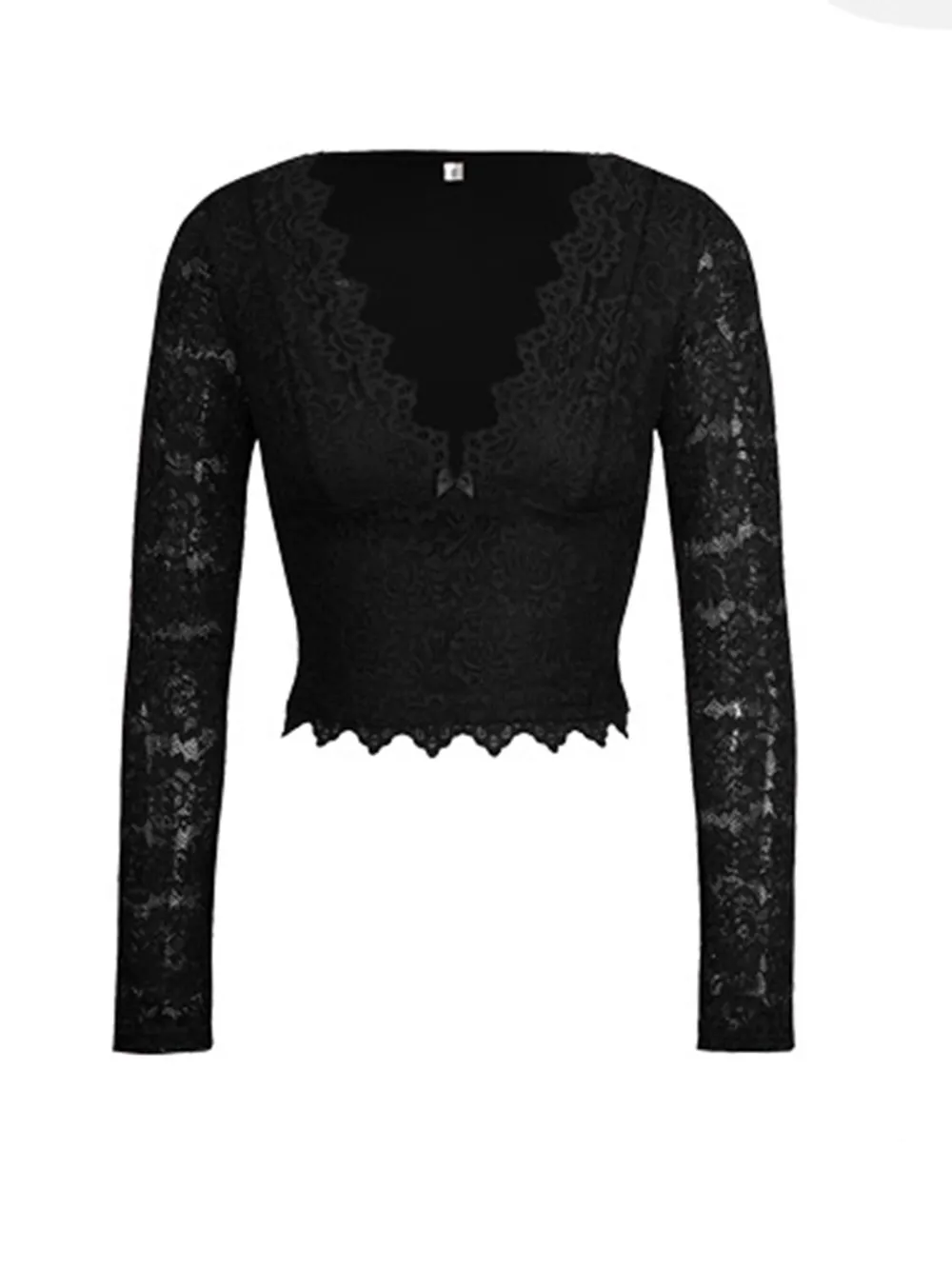 V-Neck Long Sleeve Lace Top, image 14